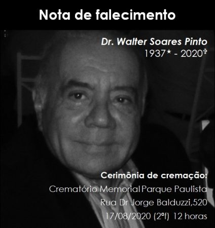 Nota Falecimento Dr. Walter Soares Pinto