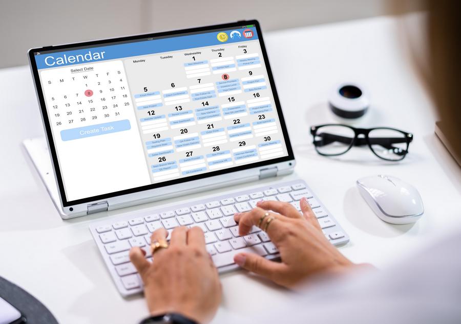 digital electronic calendar event appointment